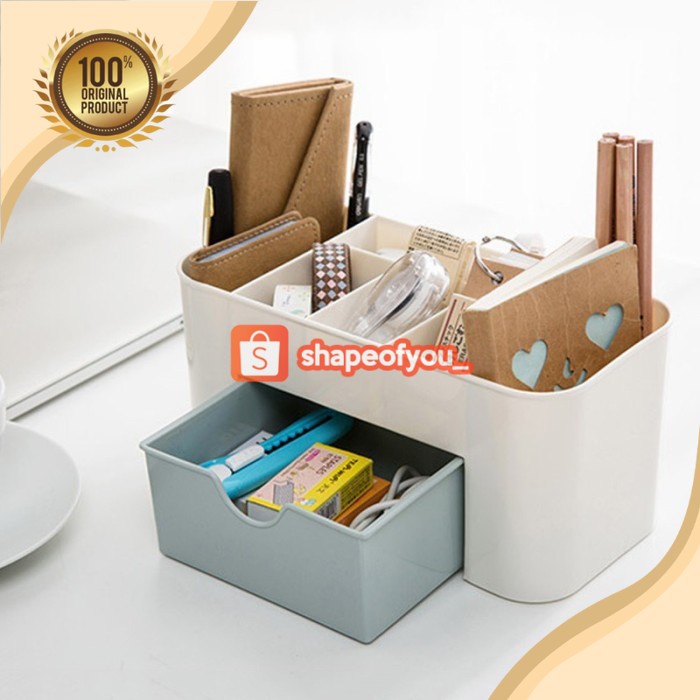 Rak Kosmetik Plastik Mini / Rak Perhiasan / Organizer Kosmetik Multifungsi Dengan Laci Kotak Serbaguna Rak Meja Tempat Organizer Make Up Brush Skincare Murah