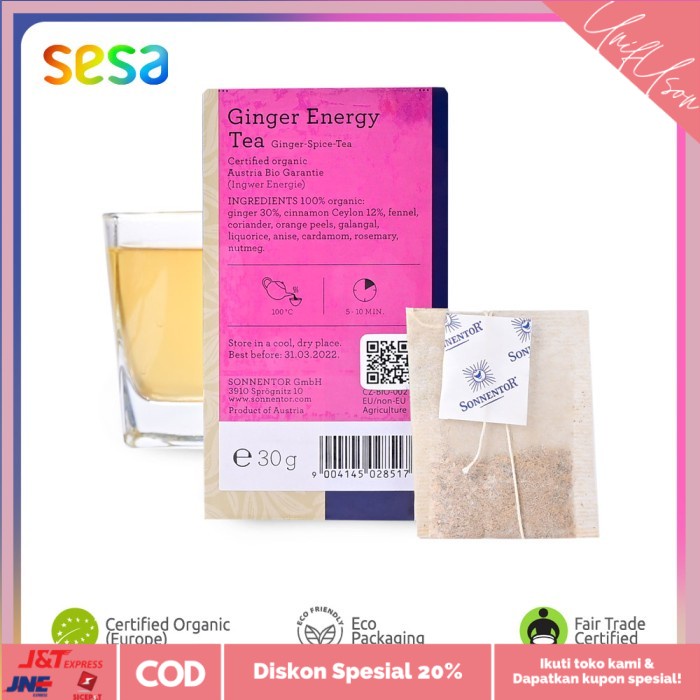 

⭐COD⭐ Sonnentor - Organic Ginger Energy Tea 30 g