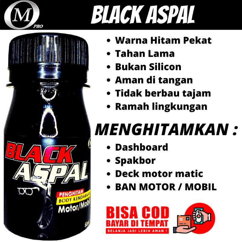 BLACK ASPAL Penghitam Dashboard Motor dan Mobil Permanen Back to Black