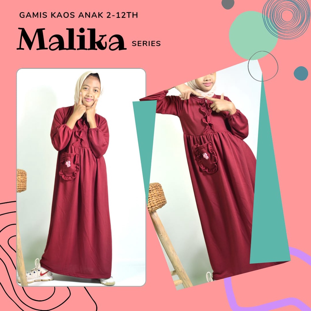 GAMIS KAOS POLOS ANAK (MALIKA series) 6-12th/ GAMIS ANAK PUTIH 6-12TH