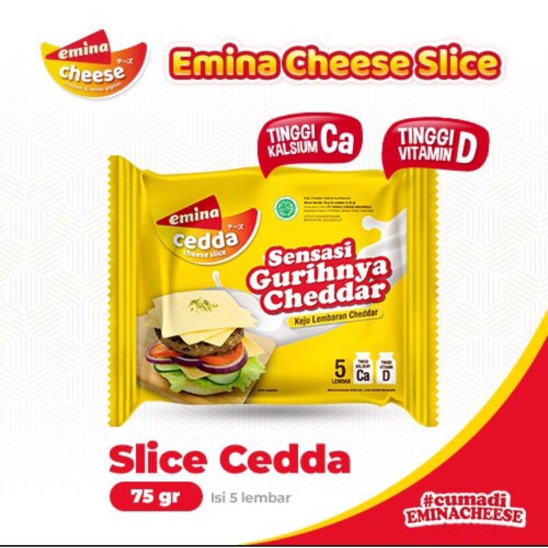

Emina Slice Cheese Cheddar isi 5 x 15gr Keju Lembaran