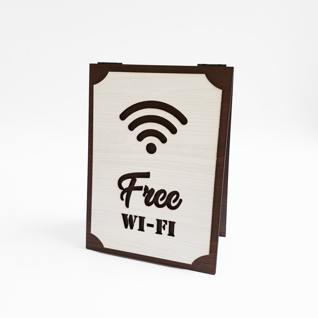 Signage Cafe duduk - FREE WIFI (MEJA) - Standing Sign Meja Resto