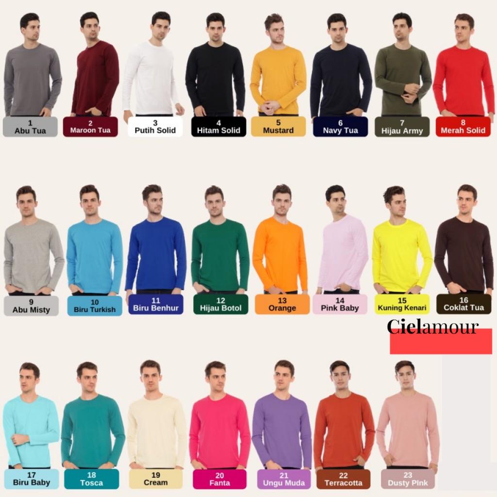 Kaos Lengan Panjang Cotton Combed 30s