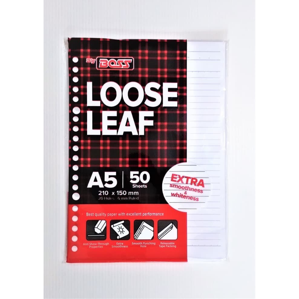 

Loose Leaf Big Boss A5 Bergaris isi 50 lembar ORIGINAL