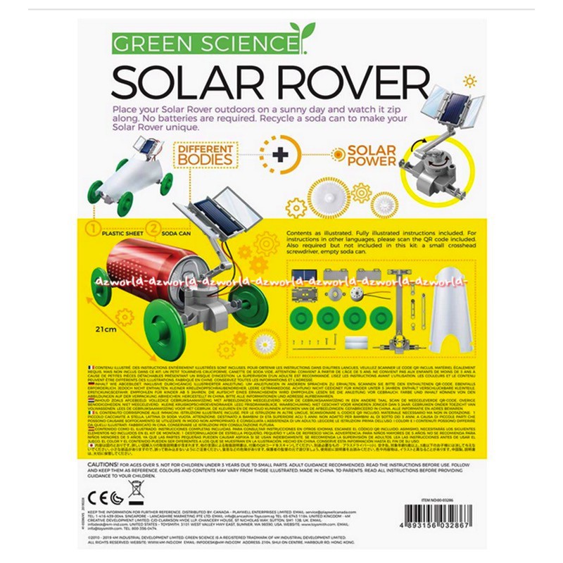 4M Green Science Rover Robot Solar Hybrid Power Mainan Membuat robot Tenaga Solar