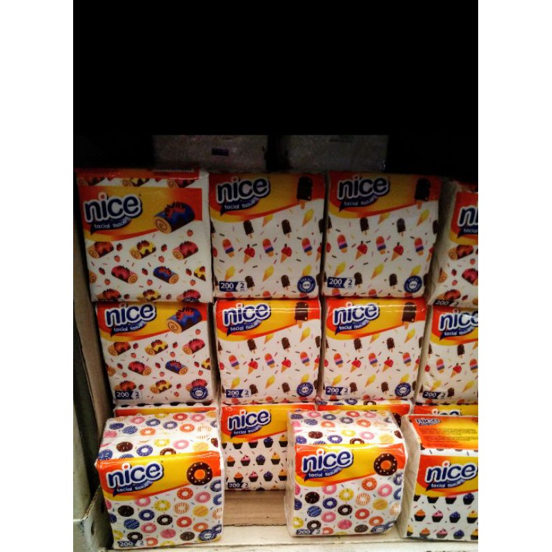 Nice tissue 200 sheets 2 ply small tisu wajah ukur kecil