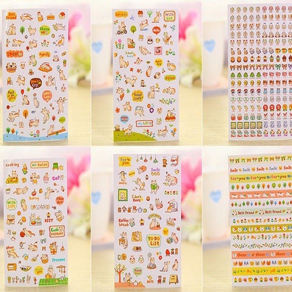 [Elegan] Kertas Kucing Stiker Kualitas Bagus Hot Sale Diary Sticker Transparan Dekorasi Lucu Kartun Anak DIY Diary Dinding Foto Dekorasi