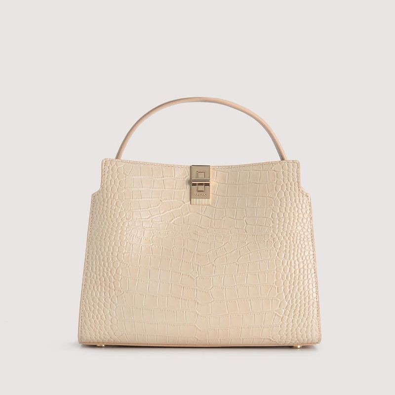 PDRO Embossed Leather Top Handle Bag