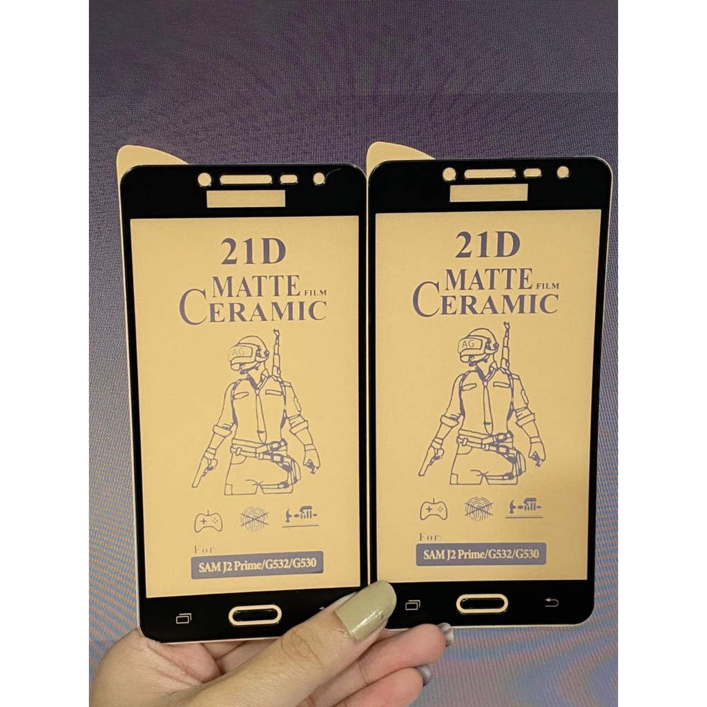 SAMSUNG J2 PRIME TEMPERED GLASS 21D Ceramic Matte Screen Guard Anti Radiasi Full Cover