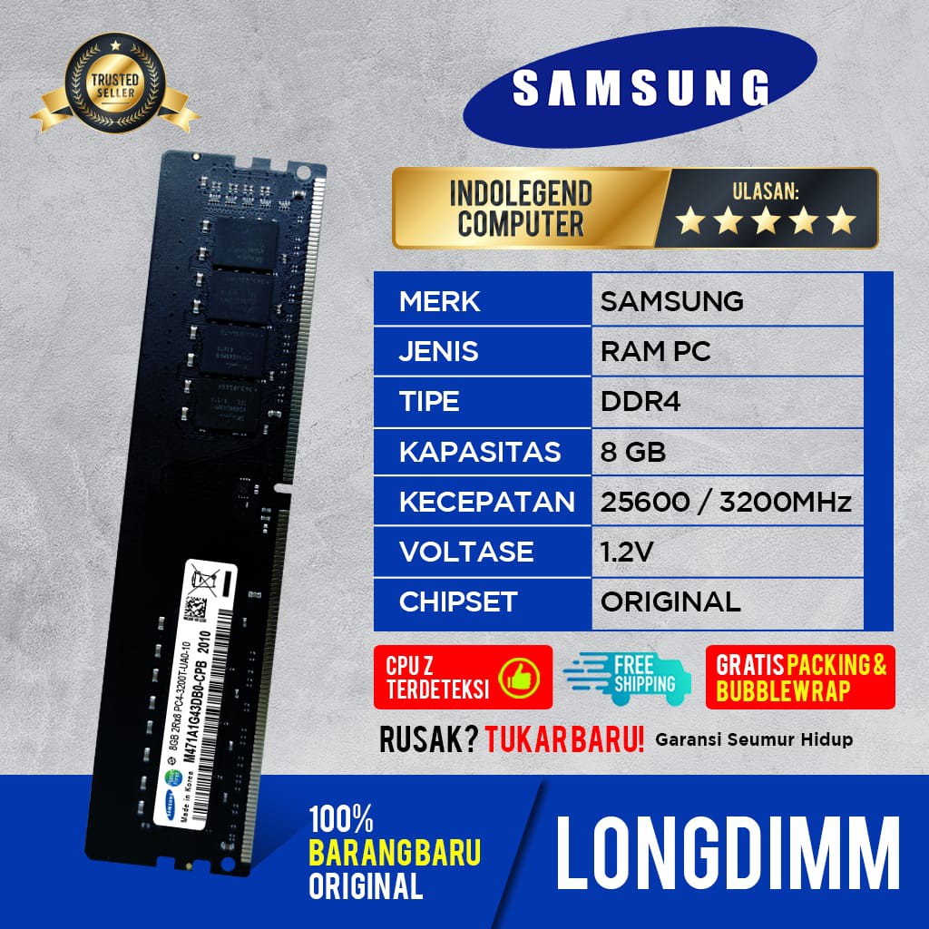 SAMSUNG DDR4 8GB PC25600 3200mhz LONGDIM