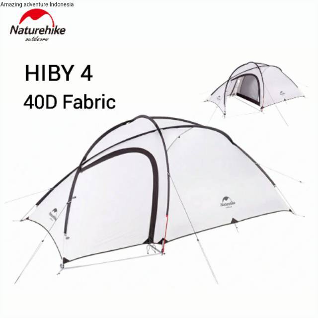 TENDA NATUREHIKE HIBY 4 40D NH19ZP005 OUTDOOR HIKING CAMPING ULTRALIGHT TENT TENDA WATERPROOF ANTI A