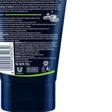 Vaseline Men Anti Acne Facial Wash 100 gr Twin Pack