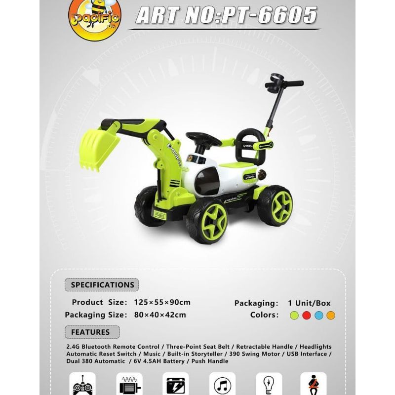 mainan anak mobil aki beko pt-6605