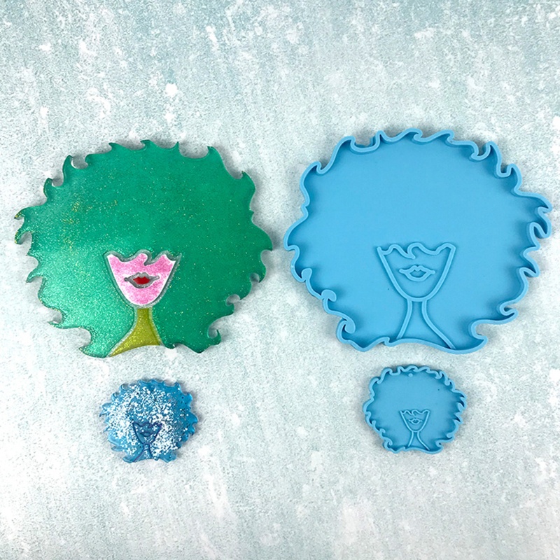 SIY  Human Head Series Epoxy Resin Mold Keychain Pendant Silicone Mould DIY Crafts Jewelry Casting Tool