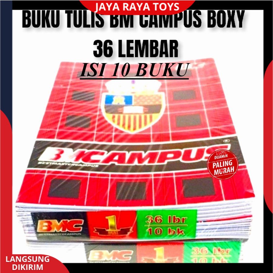 ( PROMO ) 1 PACK ISI 10 PCS BUKU TULIS BM CAMPUS 36 LEMBAR UKURAN BOXY