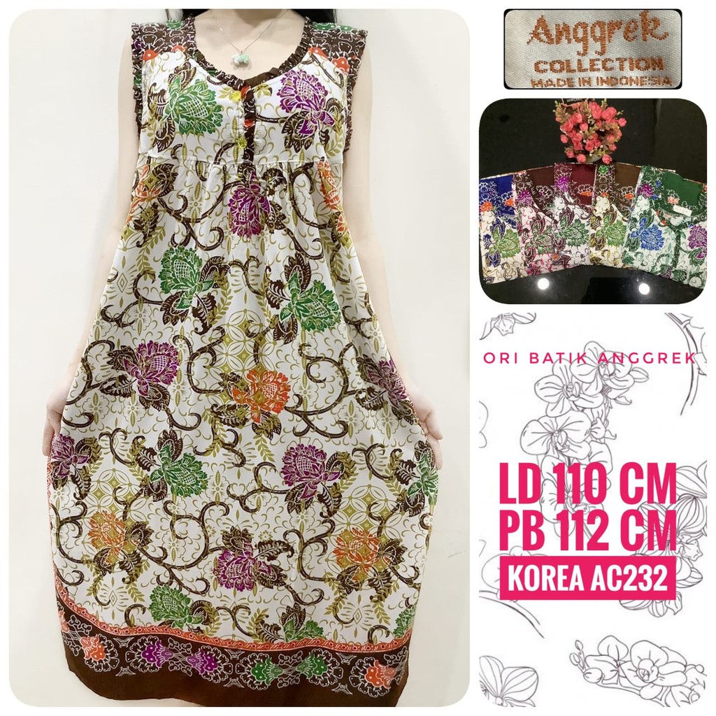  DASTER  BATIK  ANGGREK PREMIUM  MIDI AC 232 KOREA Shopee 