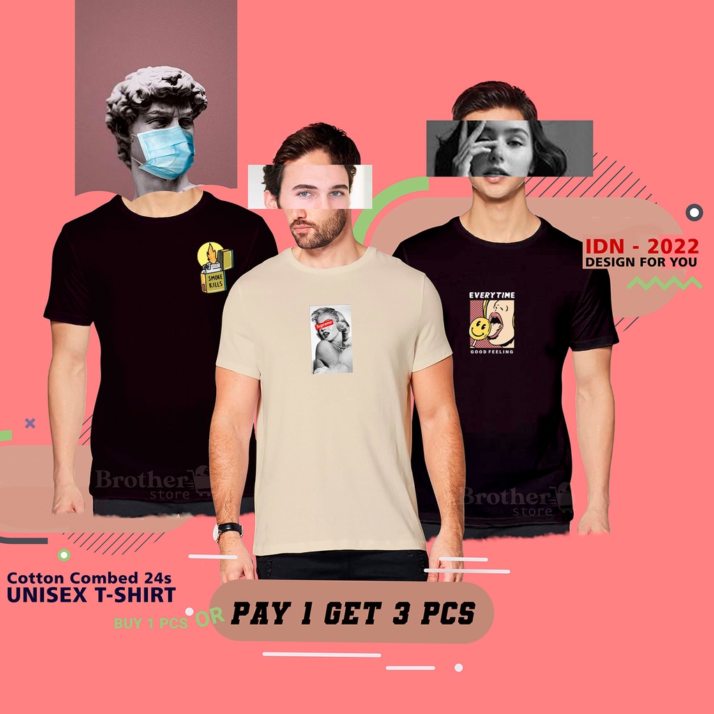 BUY 1 OR 3 PCS ( PROMO COD ) BROTHER STORE / Kaos Distro100% Catoon Combed 30s / ArticelBSSE