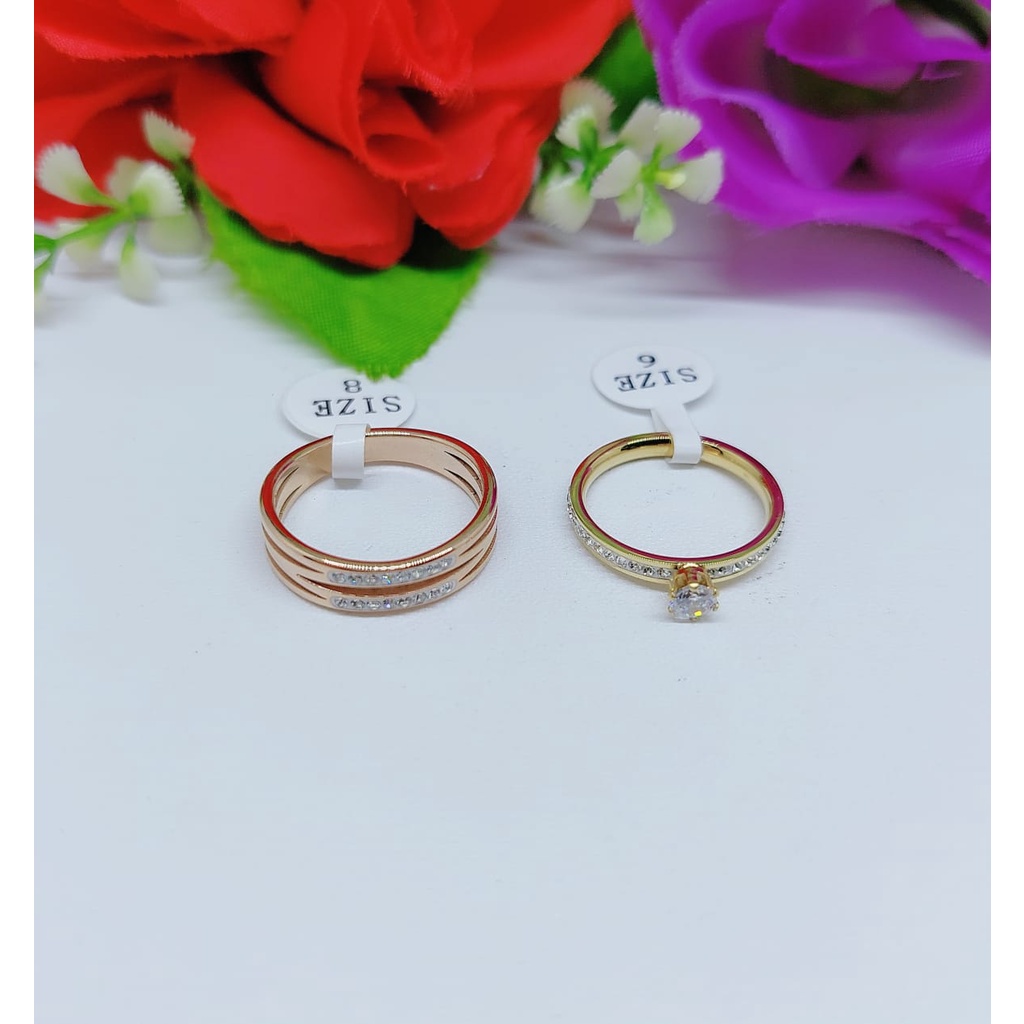 Cincin titanium permata fashion jewellery 0245,0246