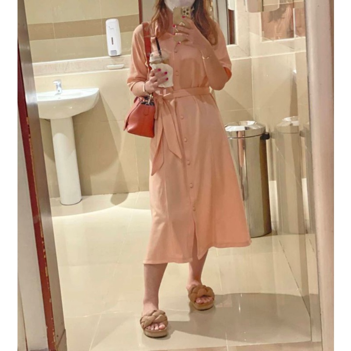 Mng belted shirt dress