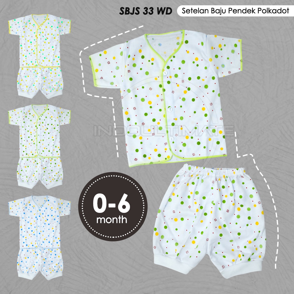 RANDOM WARNA Setelan Baju + Celana Bayi Newborn Baru Lahir Motif POLKADOT (0-6 Bulan) Celana Panjang Bayi Celana Pendek bayi Baju Lengan Panjang Bayi Baju Lengan Pendek bayi Kaos Bayi Pakaian Bayi Perlengkapan bayi SBJS-33WD