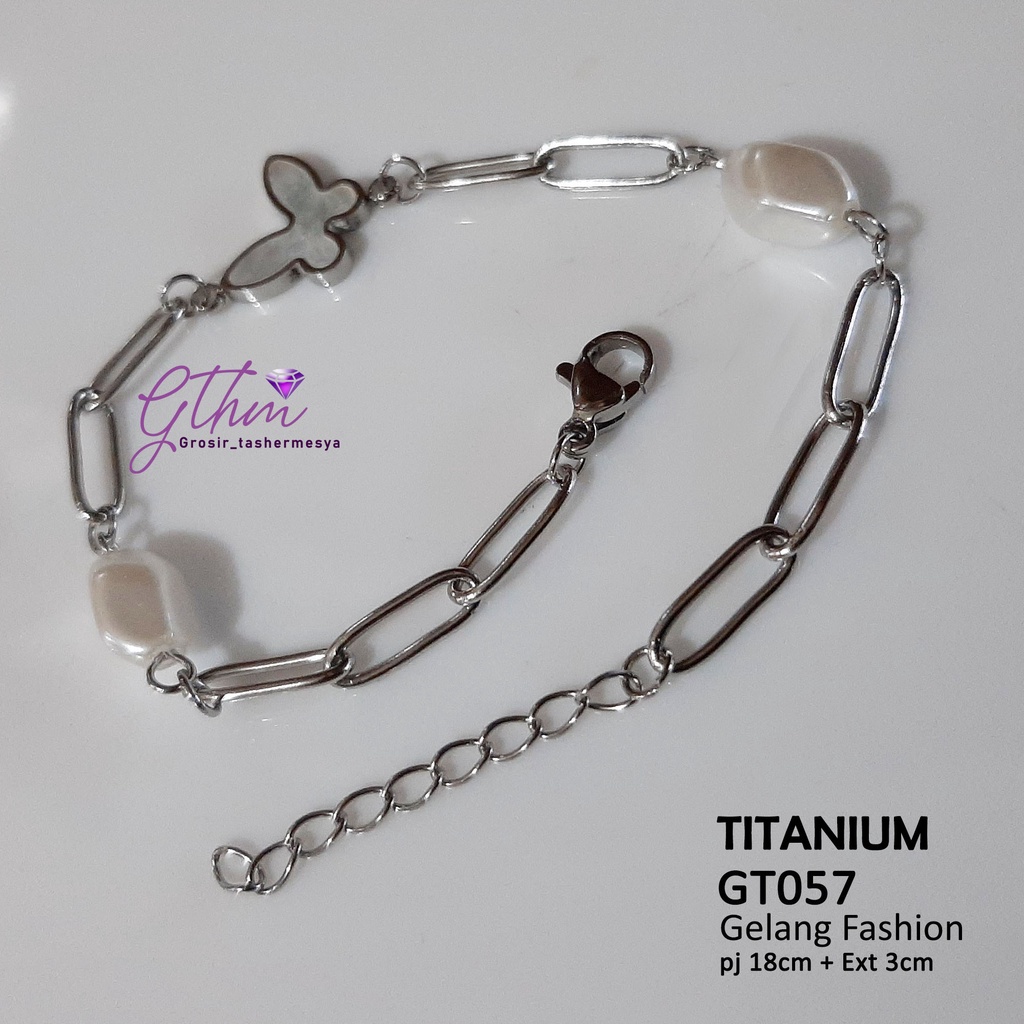 Gelang Titanium Butterfly Rante Stainless Steel Perhiasan Fashion Import kualitas premium gt057