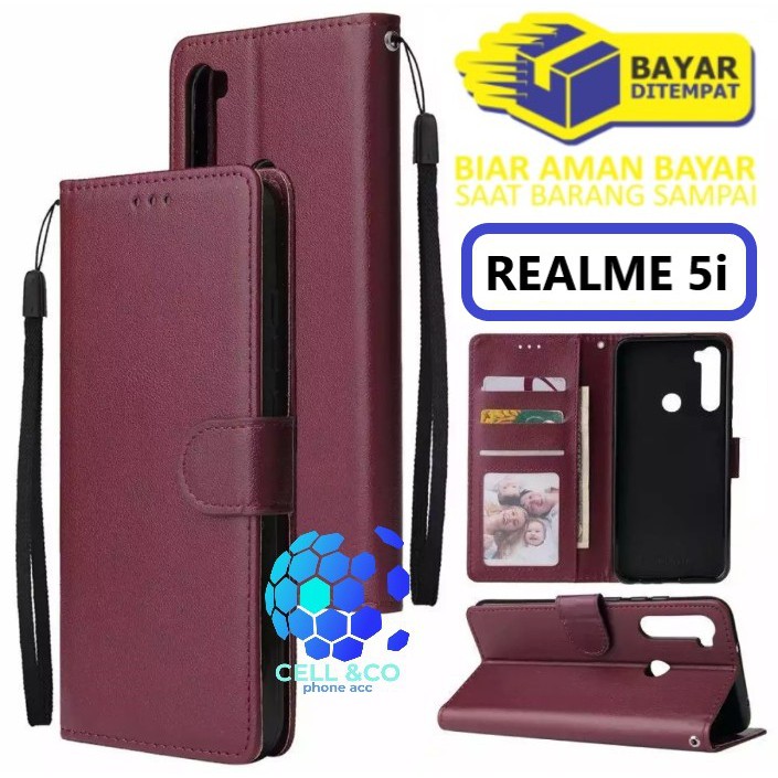 Flip cover REALME 5i Flip case buka tutup kesing hp casing hp flip case leather wallet