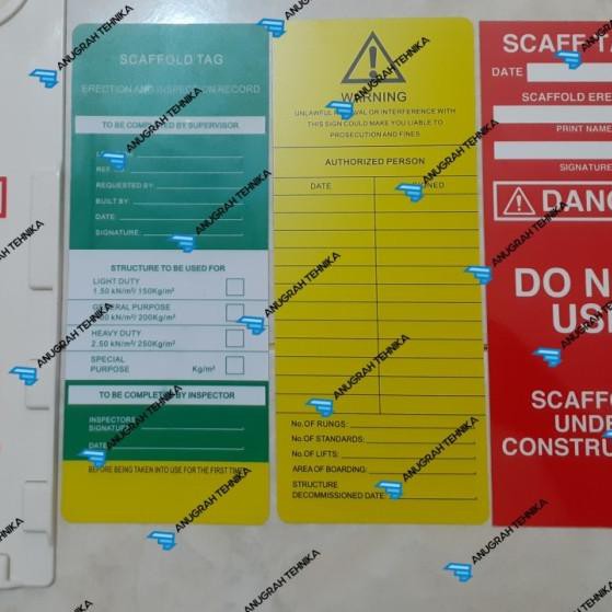 

☟ PROMO Scaffolding Tagaout Logout Inspection Tag 2 Tag 1 Holder - YELLOW TAG ✾