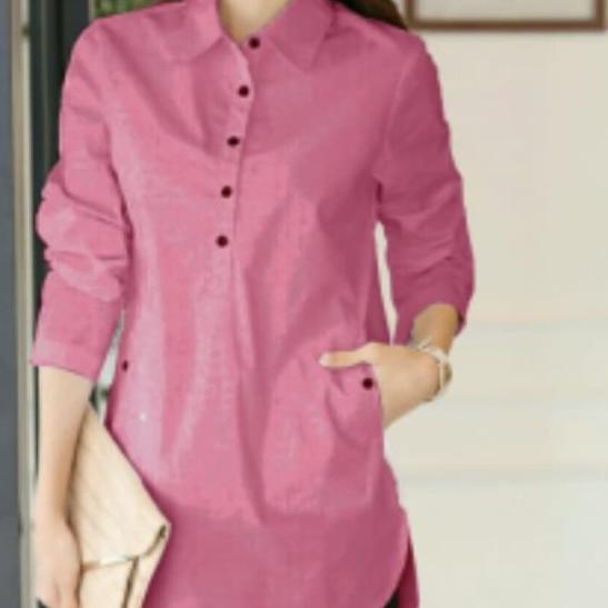 ☉ kemeja cewek putih rapi baju hem pakaian wanita rumahan dan kantoran ➱