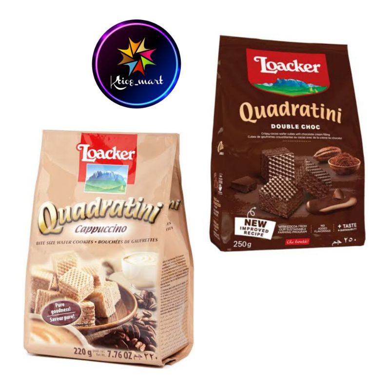 

Loacker Quadratini Wafer Double Choc 250gr/Cappuccino 220gr/Import