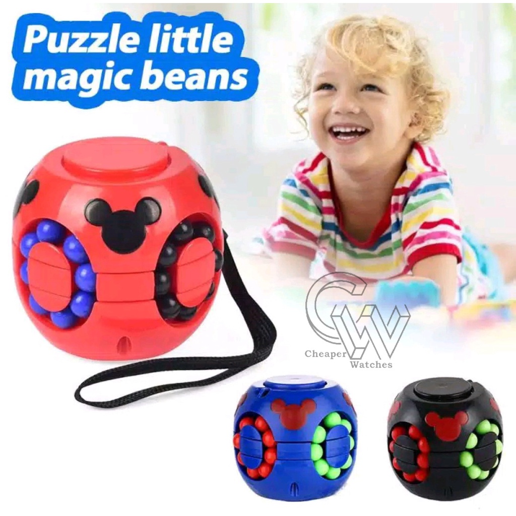 Cheaper-Rubik Spinner Puzzle Mainan Anak Bola Edukatif Marble Rubik Cube Puzzle Handle Fidget