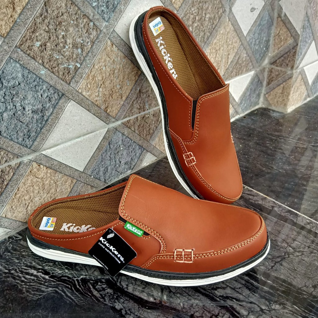 Sandal kulit JNC 03 original pria model terbaru sandal selop