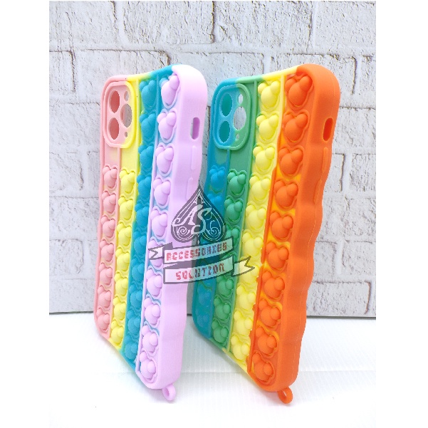 SILICONE CASE POP IT IPHONE 6 PELINDUNG CAMERA - CASE PENGHILANG STRESS PUSH IT BUBBLE CASE RAINBOW