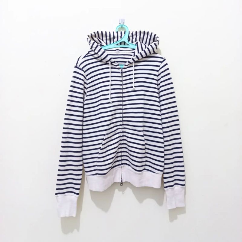UNIQLO ZIP HOODIE STRIPE THRIFT SECOND