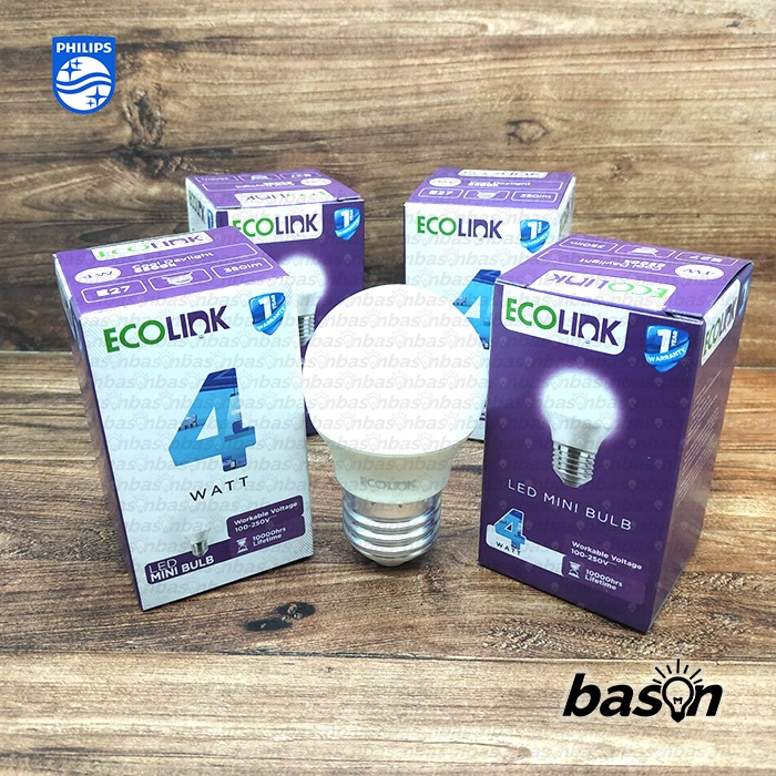 ECOLINK Multipack LED Bulb 4W P45 Paket isi 4 - Bohlam Lampu LED Mini