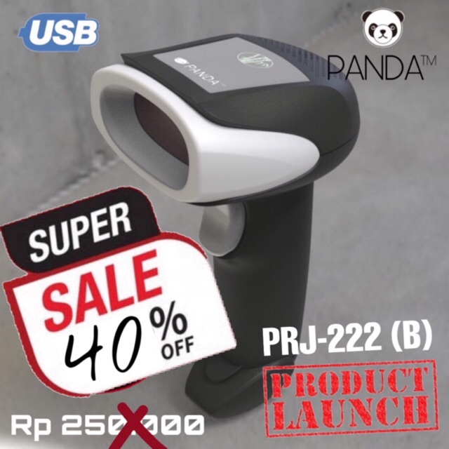 Barcode Scanner Laser Tangan 1D PANDA PRJ-222 (B) USB