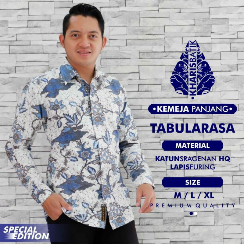 Tabularasa kemeja batik pria lengan panjang atasan batik by kharis