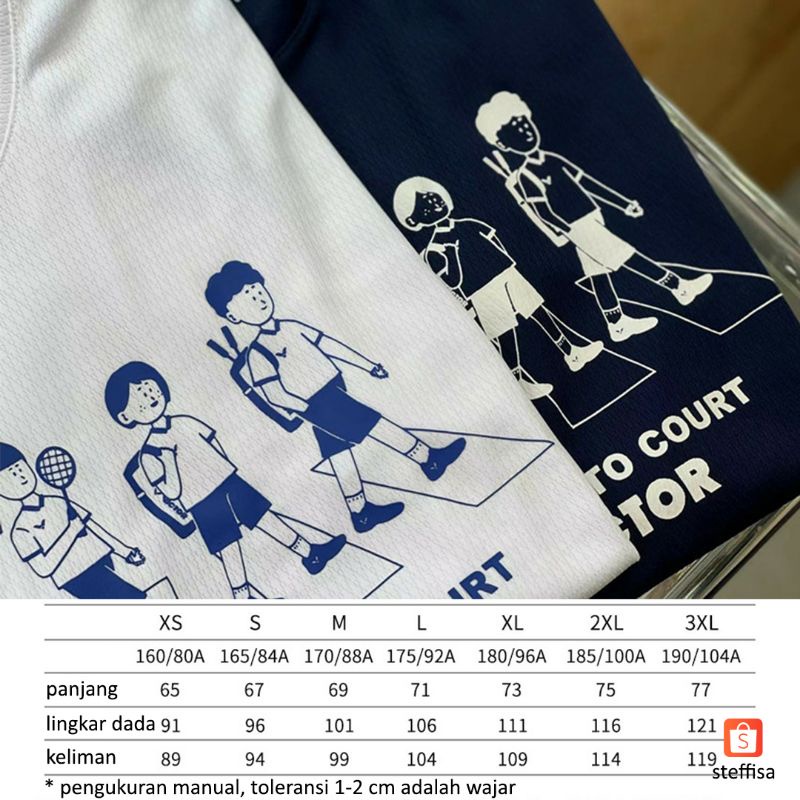 KAOS OLAHRAGA UNISEX | kaus baju atasan training badminton bulu tangkis VICTOR ori impor cewek cowok laki perempuan pria wanita quick dry on my way to court round neck