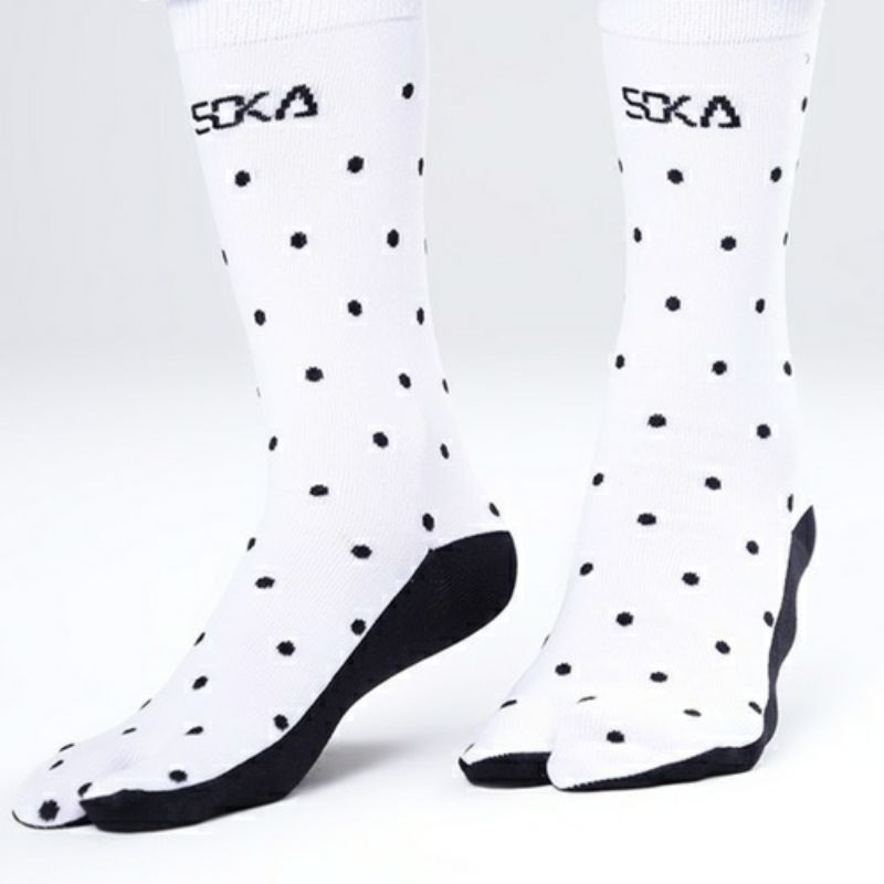 Kaos Kaki SOKA Essentials Polkadot - Kaos kaki Jempol Pendek Size M Motif-M-White|Putih