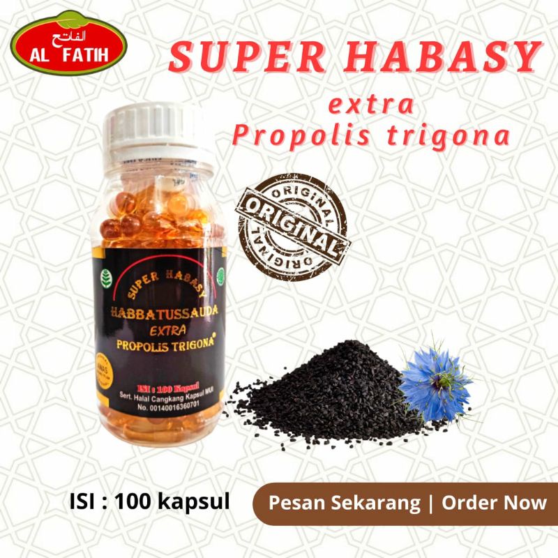 SUPER HABASY  extra PROPOLIS TRIGONA 100 kapsul , SUPER HABASY PROPOLIS TRIGONA - antibiotik alami -
