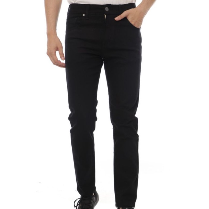 Omidoki Celana Panjang Jeans Pria Hitam Stretch Denim Black