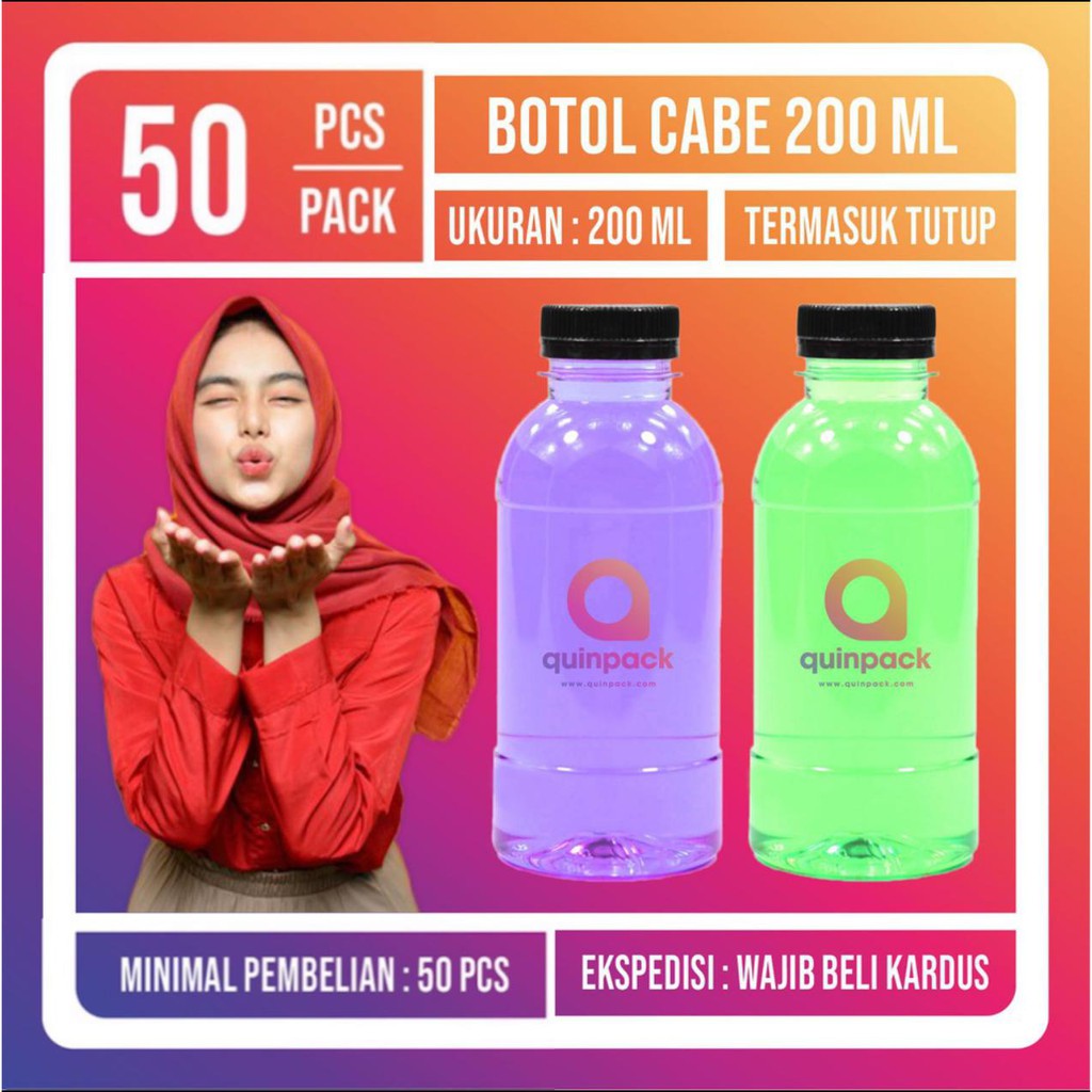 Botol Plastik 200ml-Botol Cabe 200 ml CABE 200 ML 100 PCS