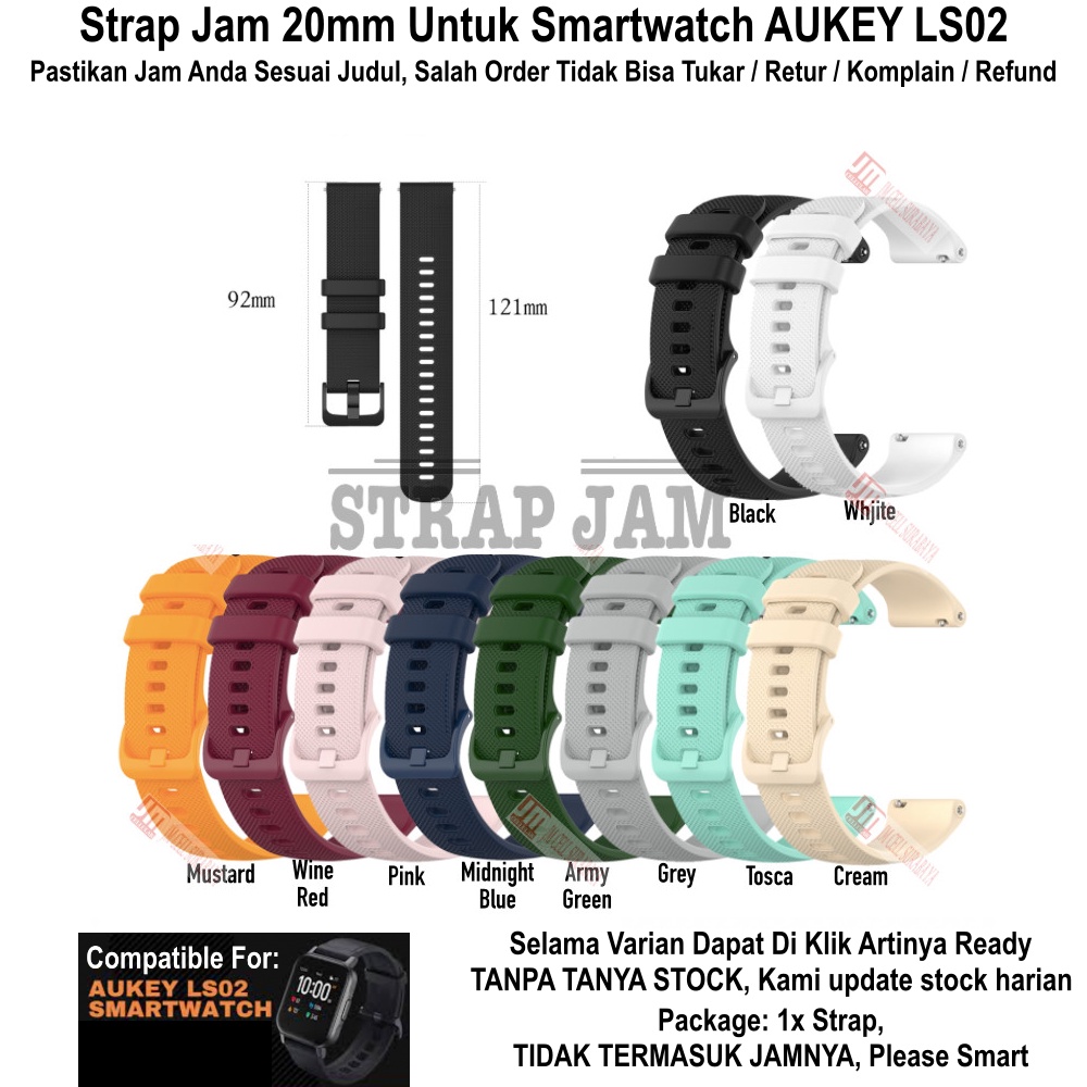 OYE Tali Jam Aukey LS02 LS-02 - Strap 20mm Rubber Silikon Lentur Nyaman