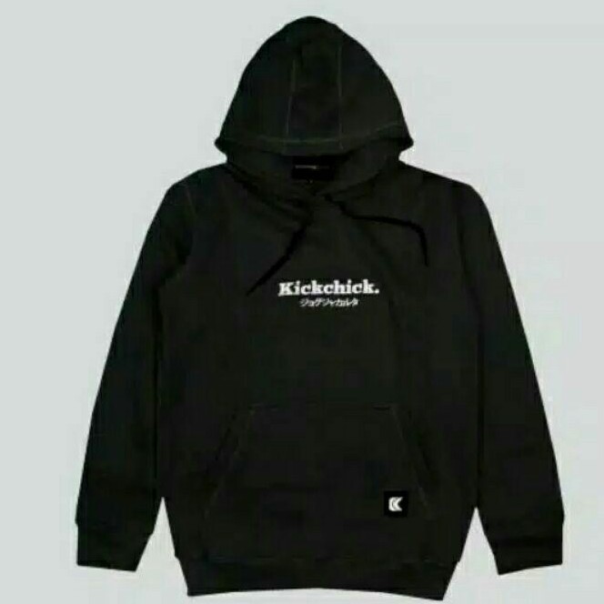 SWEATER HOODIE KICKCHICK ( BLACK JAPAN 037)