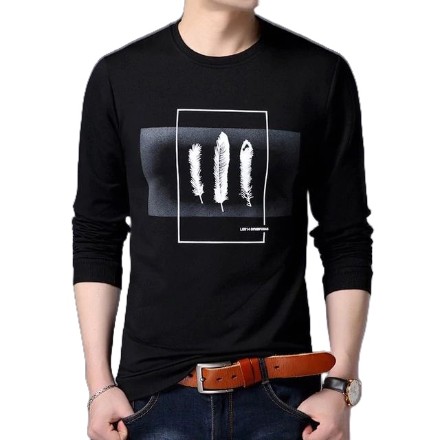 Baju Lengan Panjang Distro Pria Feather T-Shirt Model Sweatshirt