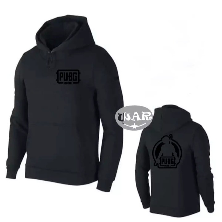 Jaket Sweater Hodie Pria Jumper Polos Bahan Fleece Hodie PUBG Mobile Battleground ..!!Logo Black