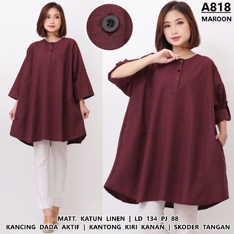 Model blus terbaru bahan katun