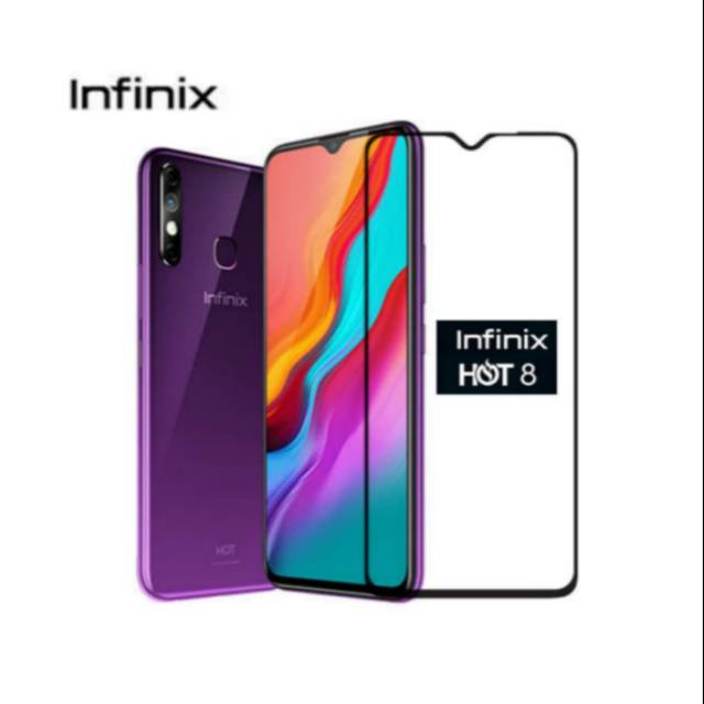 Tempered Glass full cover Infinix Hot 8 back sreen protector handphone