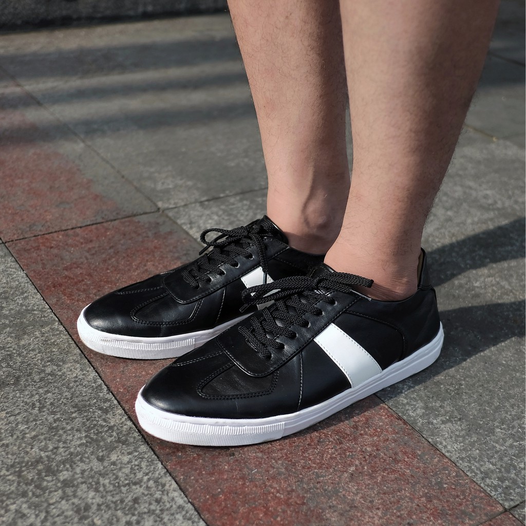 CROWD BLACK |Reyl x FORIND| Sepatu Putih Casual Sneakers Kasual Polos Original Pria Cowok Footwear