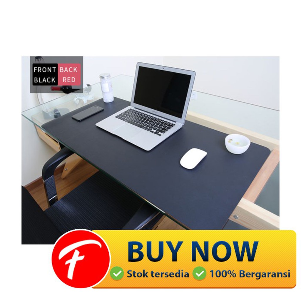 Mall Office Keyboard Mouse Pad XL Desk Mat Bahan Kulit 40 x 80cm - Black