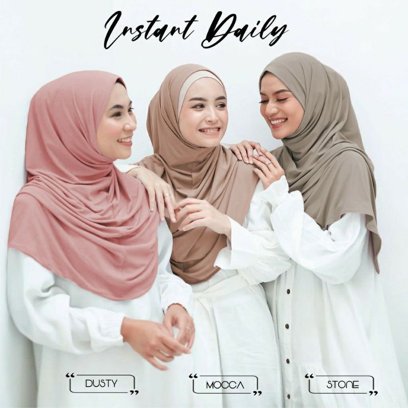 Khimar Daisy Instan Bergo Malay Jersey Premium